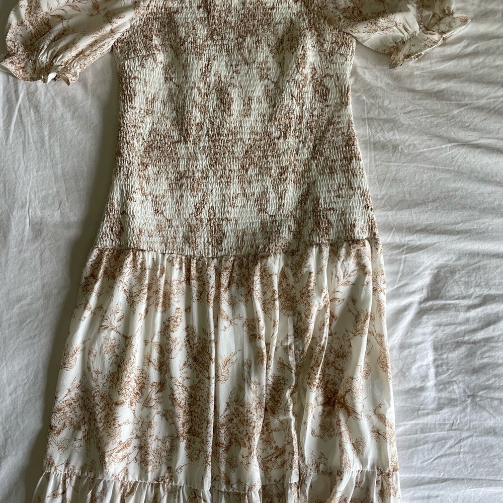 She + Sky Cream and Tan Textured Top